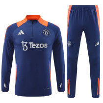 24-25 Manchester United Blue Training Suit/ 24-25 曼联蓝色半拉训练服