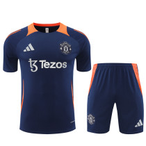 24-25 Manchester United Blue Short Sleeve Training Suit/ 24-25 曼联蓝色短袖训练服