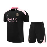 24-25 PSG Black Short Sleeve Training Suit/ 24-25PSG巴黎黑色短袖训练服