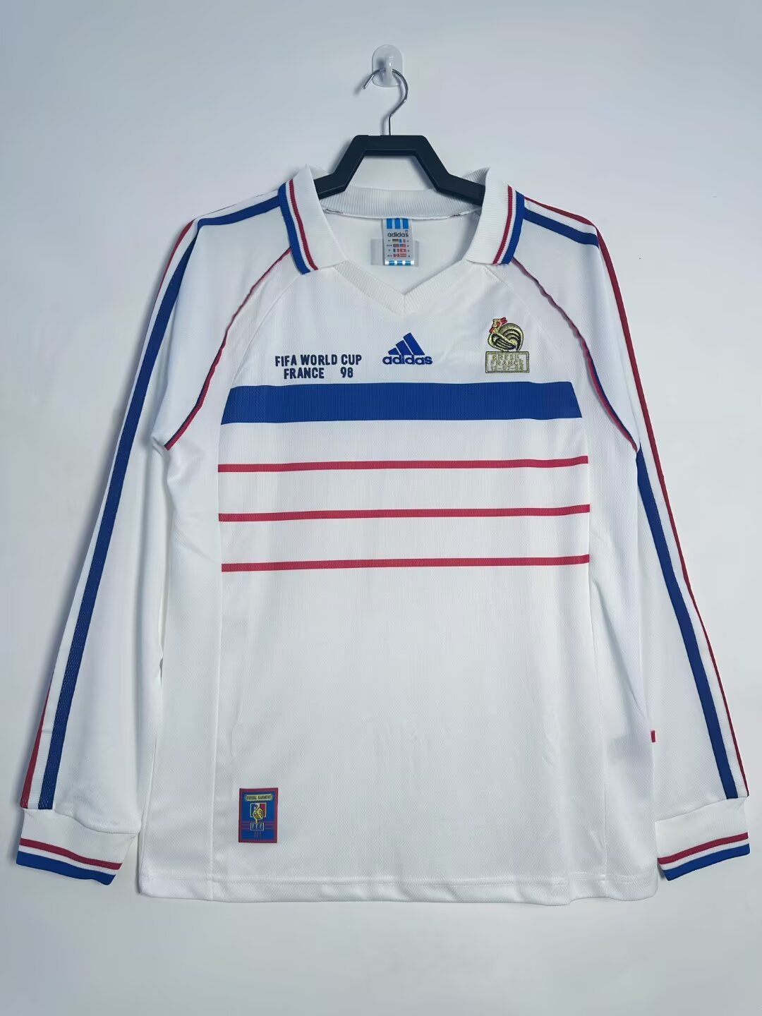 1998 France Away Long Sleeve with Match Detail Retro Jersey 1998 France Away Long Sleeve with Match Detail Retro Jersey