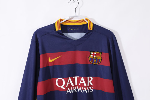 15-16 Barcelona Home Retro Long Sleeve Jersey/15-16巴萨主场长袖