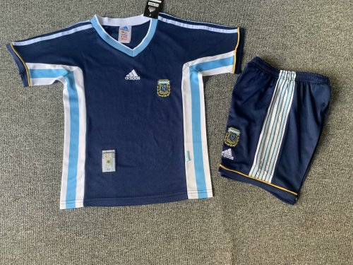 1998 Argentina Away Kid Kit/1998阿根廷客场童装
