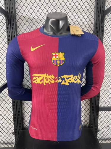 24-25 Barcelona TRAVIS SCOTT Long Sleeve Player Jersey/ 24-25巴萨球员特别版长袖
