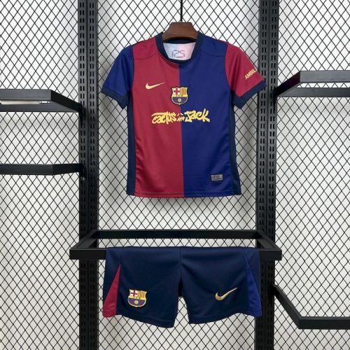 24-25 Barcelona Home TRAVIS SCOTT Kid Kit/24-25巴萨主场童装联名