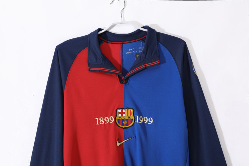 Barcelona 100th Anniversary Home Long Sleeve Retro Jersey/巴萨100周年主场长袖