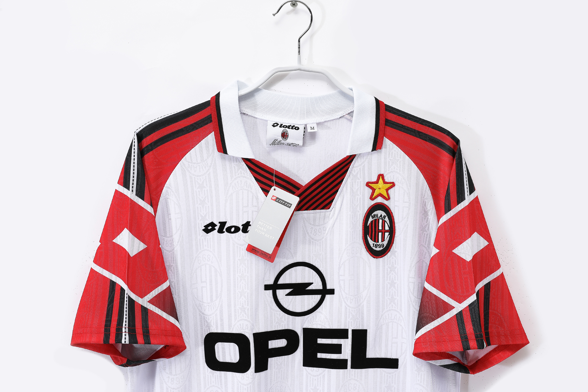 1998 Lotto AC Milan Home Soccer Jersey Paolo Maldini Men M
