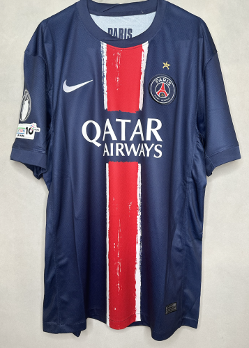 24-25 PSG Home Champions Jersey Fans Jersey/ 24-25 PSG巴黎主场冠军版，球迷