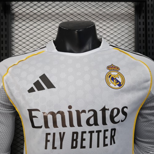 25-26 Real Madrid Home Long Sleeve Player Jersey/25-26皇马主场长袖球员版