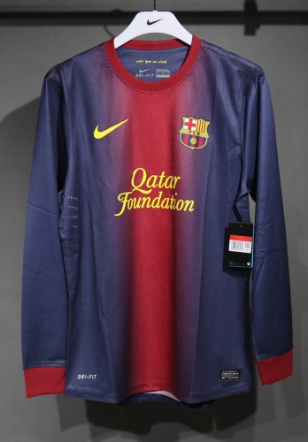 12-13 Barcelona Home Player Retro Long Sleeve Jersey/12-13巴萨主场球员长袖