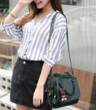 Faux Leather Handbag Travel Backpack Double Layer Crossbody Bag