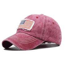 Hole Ponytail Baseball Cap USA Flag Trucker Hat