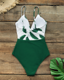 Leaf Twist-Front One Piece Swimsuit