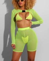 Sexy Mesh Swimsuit Four-piece Bikini Set