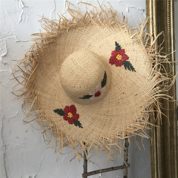 Women's Handmade Crochet Flowers Beach Straw Hat