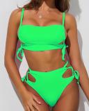 Bikini Solid Color Strap Swimsuit