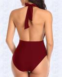 Twisted Push Up Sexy Backless One-piece Swimsuit