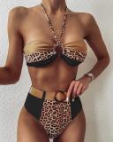 High Waist Leopard Bikini Swimsuit