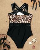 Leopard Transparent One-Piece Swimsuit