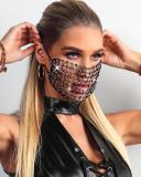 Hollow Out Breathable Bling Rhinestone Face Mask