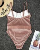 Strap Ribbed One Piece Swimsuit