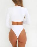 Hollow Deep V Sexy Backless One-piece Swimsuit