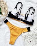 Solid Color Swimsuit Colorblock Bikini