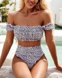 Leopard Print Bikini Swimsuit