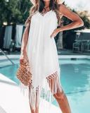 Backless Cover Up with Tassels