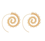 Women Fashion Spiral Earrings Heart-shaped Retro Earrings