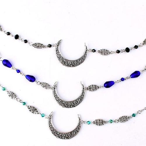 Vintage Moon Pattern Accessories Head Chain Beads Hair Jewelry
