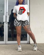Street Camo Print Plus Size Two-piece Shorts Set