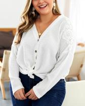 Plus Size Solid Color Sweater Blouse