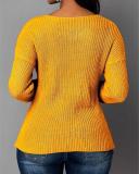 Asymmetric Hem Cutout Front Sweater