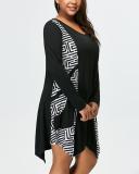Plus Size Print Long Sleeves Casual Dress