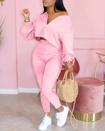 Casual Two-piece Long-sleeved Trouser Suit