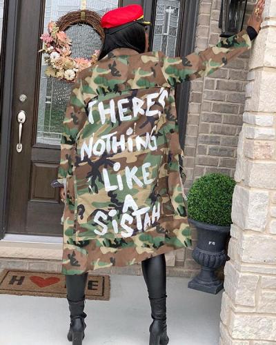 Camouflage Print Patch Coat