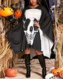 Halloween Skull Cape Cloak Dress