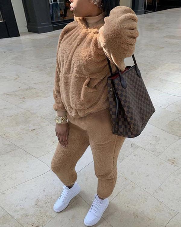 fuzzy sweatpants set