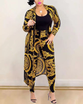 Fashion Robe Jacket Casual Suit Pants Two-piece Set