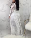 Plus Size Fashion Sexy Lace Hollow Cloak + Wrapped Chest + Pants Set