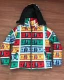 Colorful Dollar Bill Print Dyeing Jacket Hooded Down Jacket