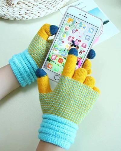 Mobile Phone Touch Screen Warmth Knitted Gloves