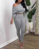 Sexy Sloping Shoulder Casual Women's Suit