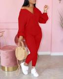 Pure Color Sloping Shoulder Fashion Casual Jumpsuit