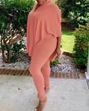 V-Neck Solid Color Knotted Two Piece Sets