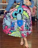 Fancy Printed Pleated Skirt