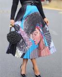 Fancy Printed Pleated Skirt