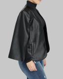 Faux Leather Cape Jacket