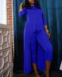 Solid Color Big Swing Two-piece Suit