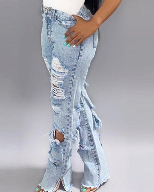jeans with slit on side